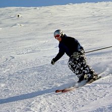 Offpist i Tv&auml;r&aring;valvet, mars 2006.. Kuva: Marit Gustavsson. Ratsastaja: Oscar Gustavsson.