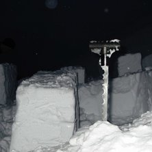 Fj&auml;llkyrkog&aring;rd? Nej, uts&aring;gning av sn&ouml;block f&ouml;. Kuva: Joakim Holmberg.