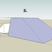 Hoppet vi planerar f&ouml;r Skifix Big Air #2 och #3. Kuva: Emil. Ratsastaja: 3d-modell.