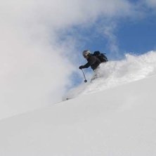 Nordsidan av grey mt efter lite ny sn&ouml;.... Kuva: Roger J&ouml;nsson. Ratsastaja: Jonas Lundin.