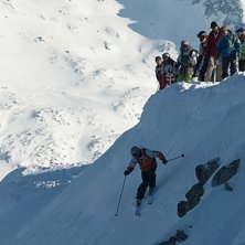 The begging of the second ski descent that day.... Kuva: unknown. Ratsastaja: Yavor Netsov.