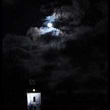 H&auml;rlig fullm&aring;ne i natt.. Kuva: karin valsberg.
