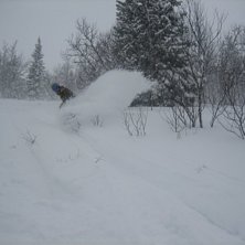 Sjukt mycket sn&ouml;!!. Kuva: Marcus Jarl&ouml;. Ratsastaja: Tobias Rydberg.