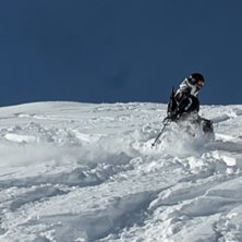 Puder&aring;kning p&aring; Vall&eacute;e Blanche.... Kuva: Adam Carlson. Ratsastaja: Ida Lund&eacute;n.