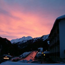 solnedg&aring;ng i St Anton. Kuva: Joakim Danielsson.