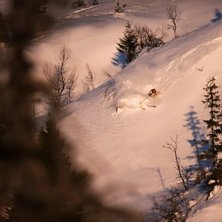 H&auml;r k&ouml;r jag en r&auml;nna i skymningsljuset i Duved,. Kuva: Sebastian Karpowicz. Ratsastaja: Sebastian Karpowicz.