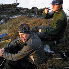 Paus f&ouml;r pipr&ouml;kning p&aring; v&auml;g ner efter ha &aring;kt i. Kuva: Viktor Bjurlid. Ratsastaja: Wiklund och Pontus.