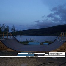 Rampen under bron i &Aring;re.
V&auml;ldigt l&auml;tt&aring;kt och . Kuva: Jag.