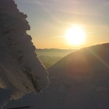 En sen kv&auml;ll p&aring; &aring;reskutan under alpina VM 2007 . Kuva: Anna Winblad.